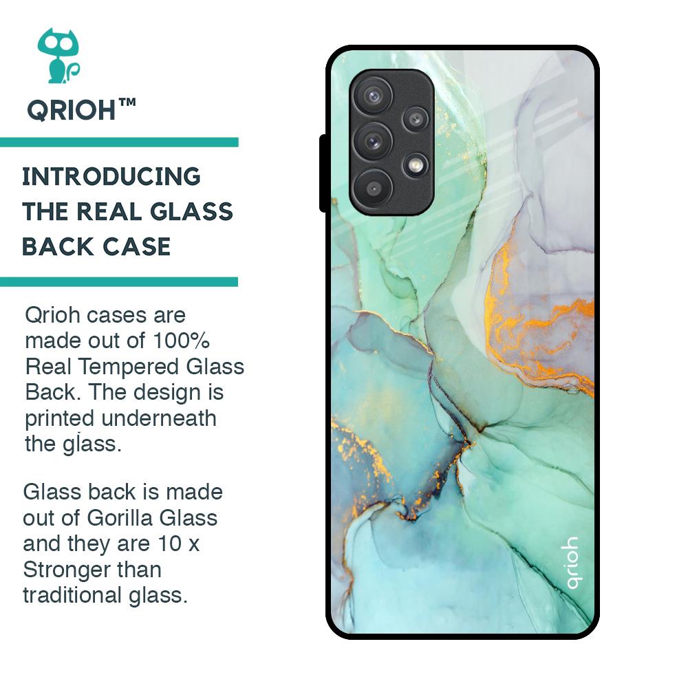 Green Marble Glass Case for Samsung Galaxy A72