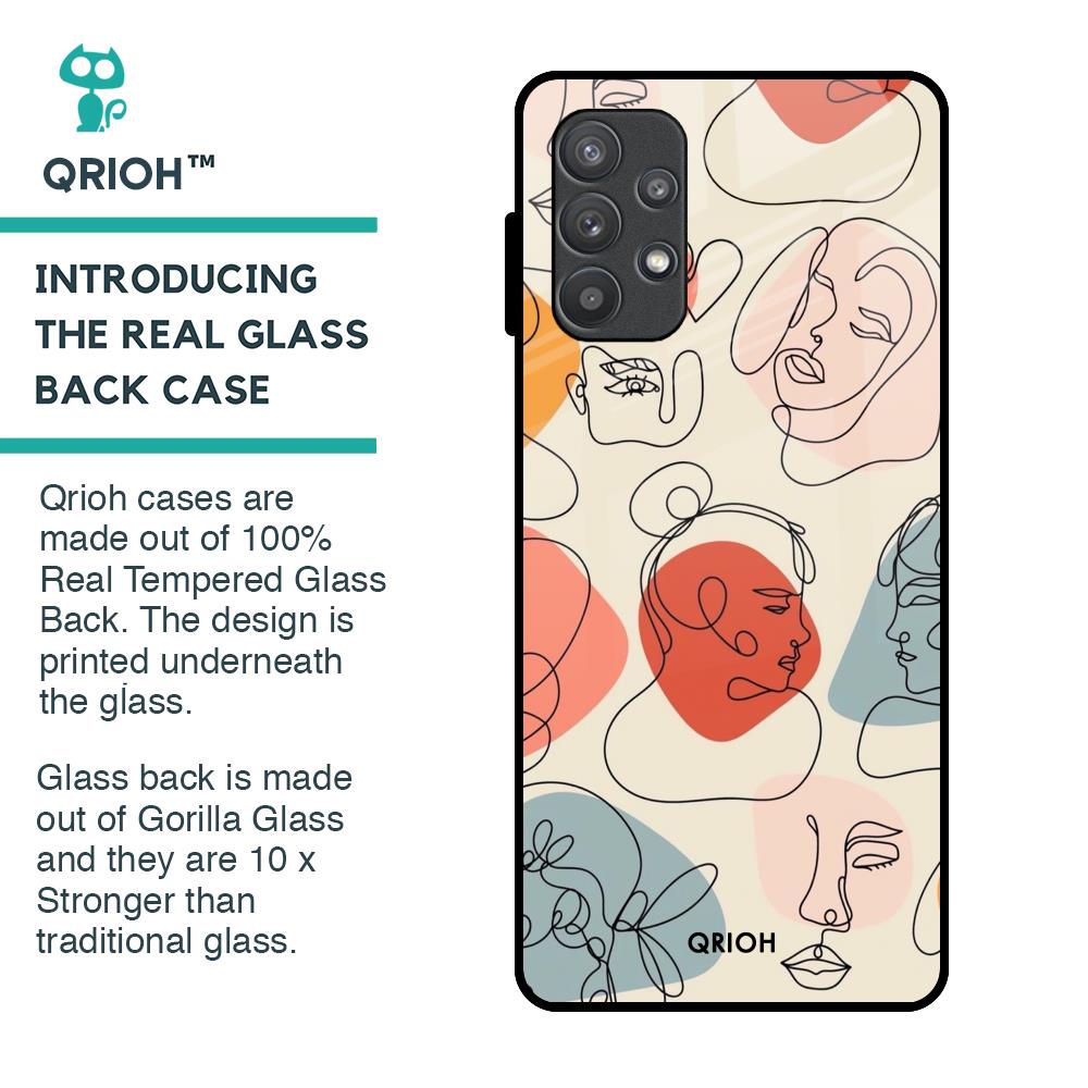 Abstract Faces Glass Case for Samsung Galaxy A72