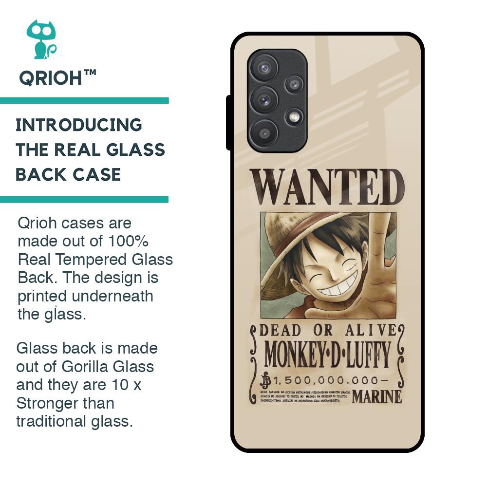 Luffy Wanted Glass Case for Samsung Galaxy A72