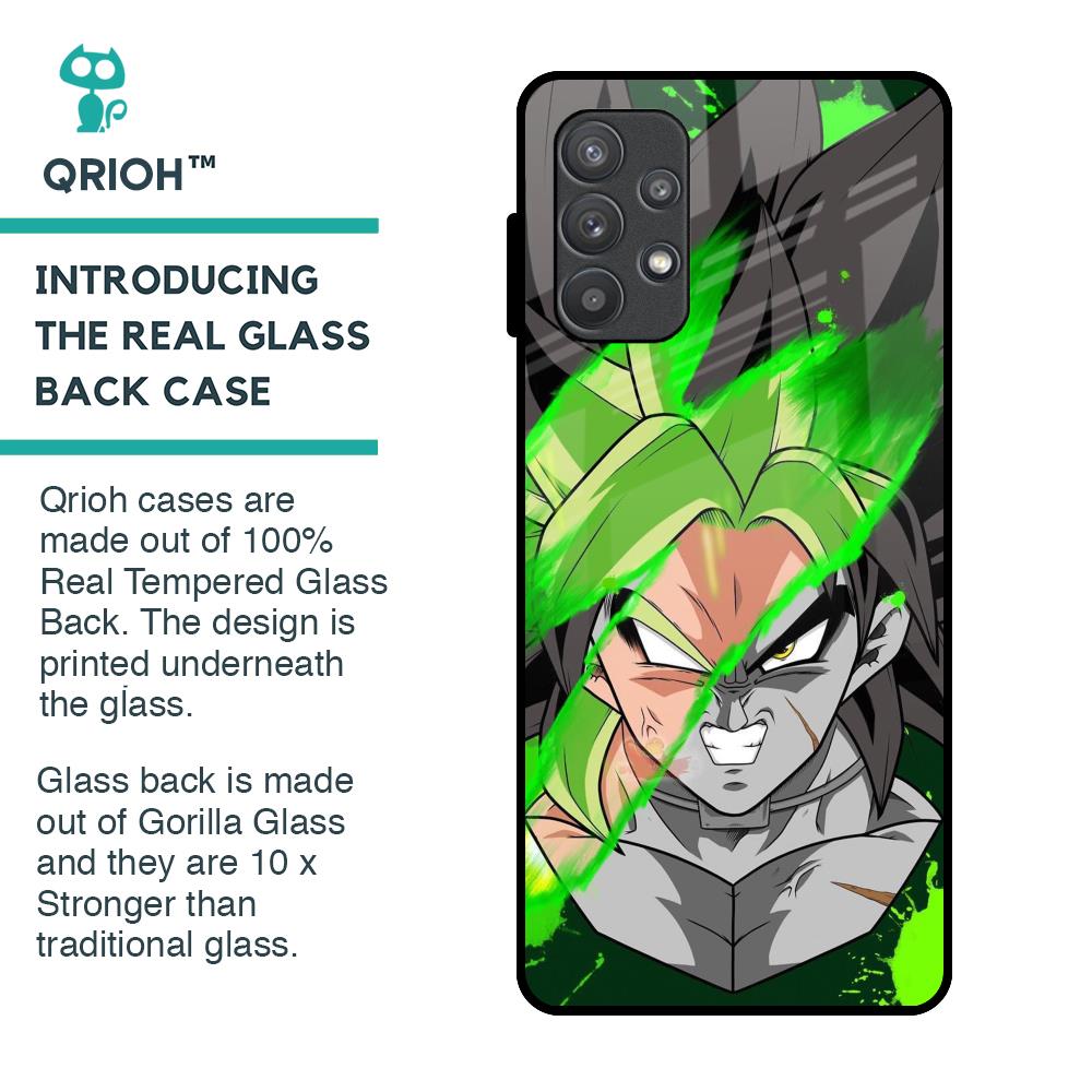 Anime Green Splash Glass Case for Samsung Galaxy A72