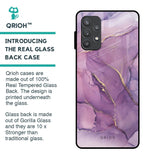 Purple Gold Marble Glass Case for Samsung Galaxy A72