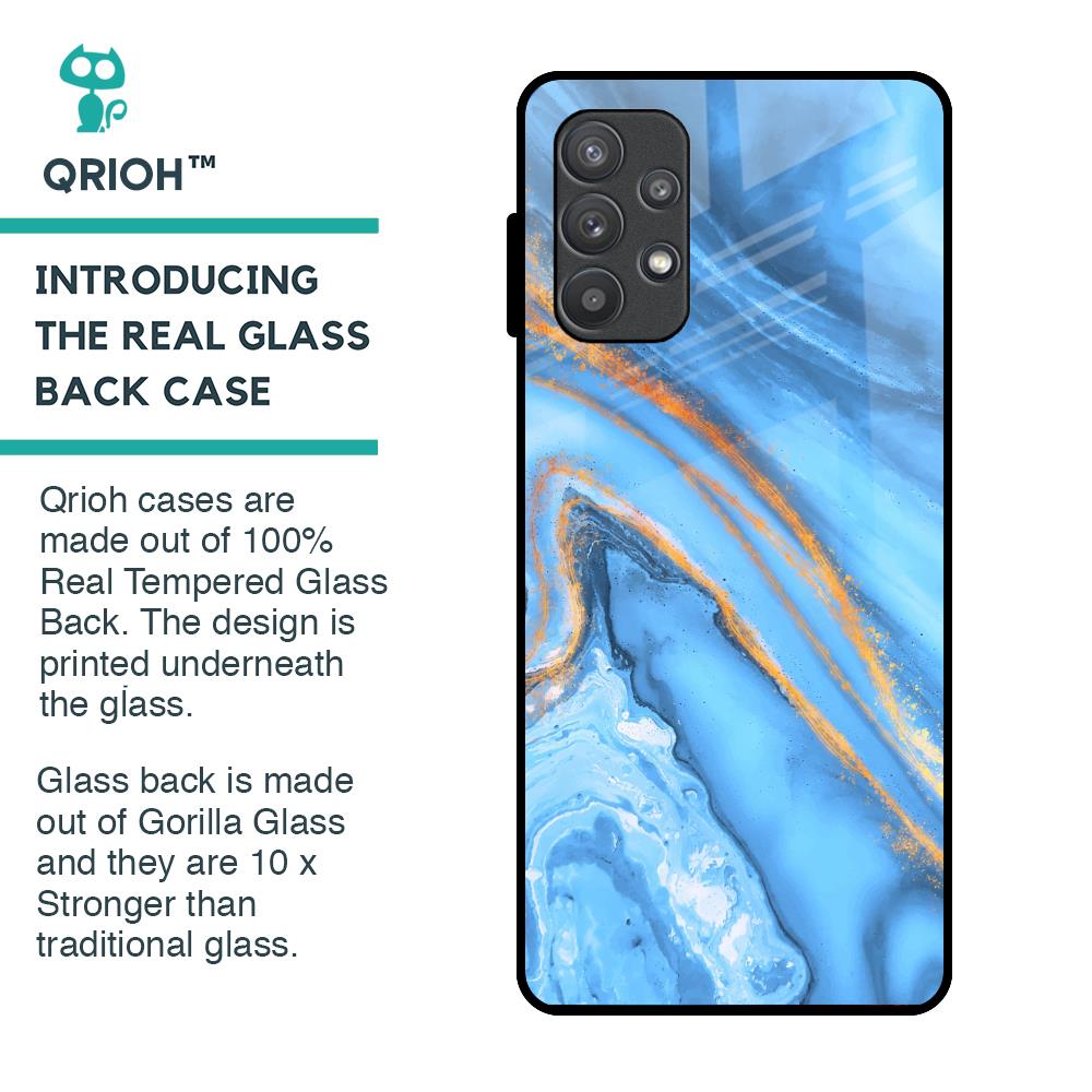 Vibrant Blue Marble Glass Case for Samsung Galaxy A72
