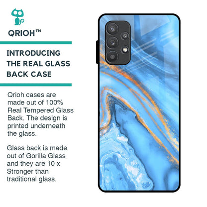 Vibrant Blue Marble Glass Case for Samsung Galaxy A72