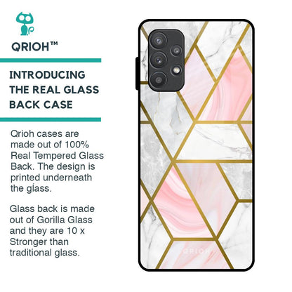 Geometrical Marble Glass Case for Samsung Galaxy A72