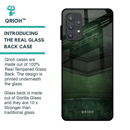 Green Leather Glass Case for Samsung Galaxy A72