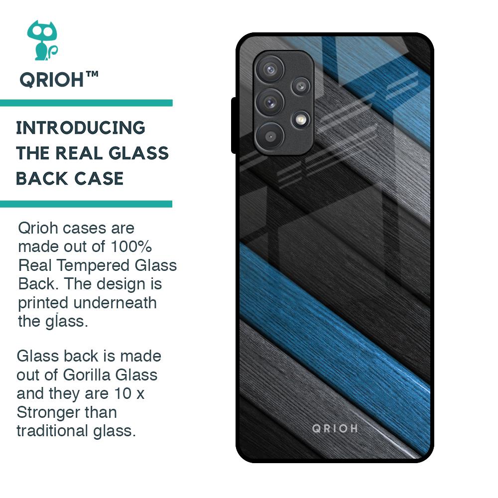 Multicolor Wooden Effect Glass Case for Samsung Galaxy A72