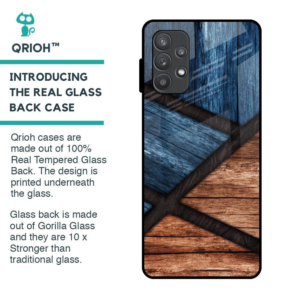 Wooden Tiles Glass Case for Samsung Galaxy A72