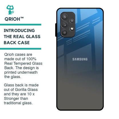 Blue Grey Ombre Glass Case for Samsung Galaxy A72
