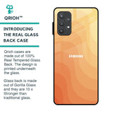 Orange Curve Pattern Glass Case for Samsung Galaxy A72