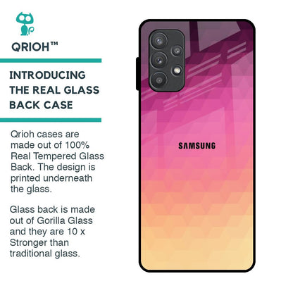Geometric Pink Diamond Glass Case for Samsung Galaxy A72