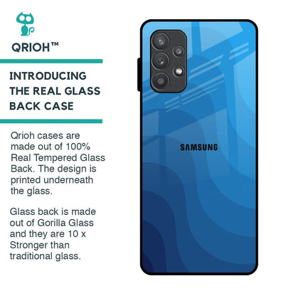 Blue Wave Abstract Glass Case for Samsung Galaxy A72