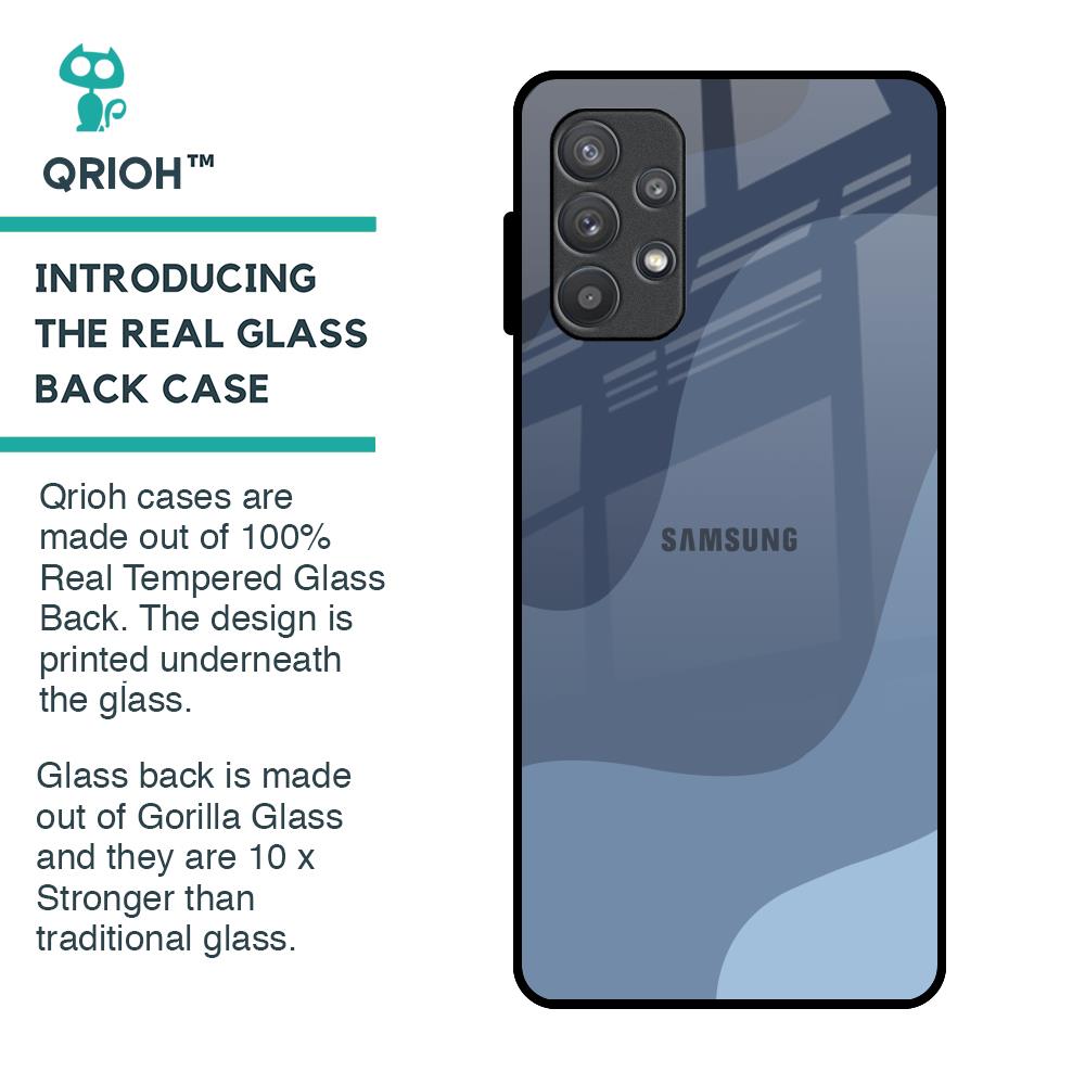 Navy Blue Ombre Glass Case for Samsung Galaxy A72