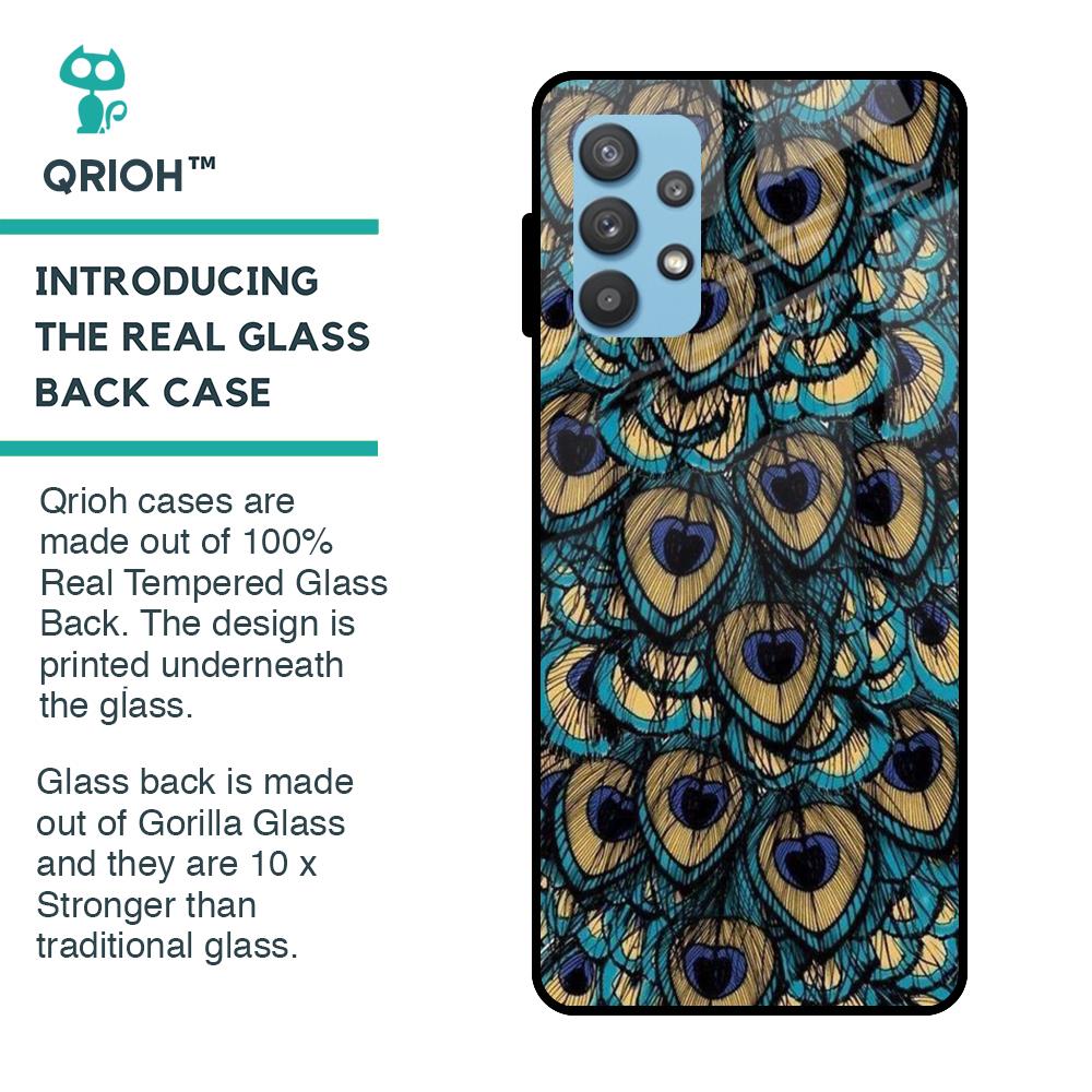 Peacock Feathers Glass case for Samsung Galaxy A72