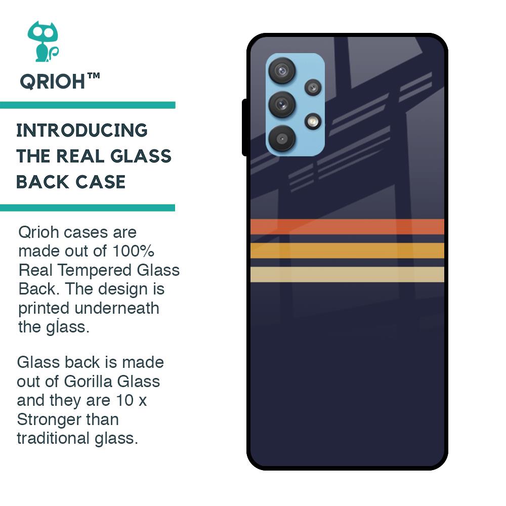 Tricolor Stripes Glass Case For Samsung Galaxy A72