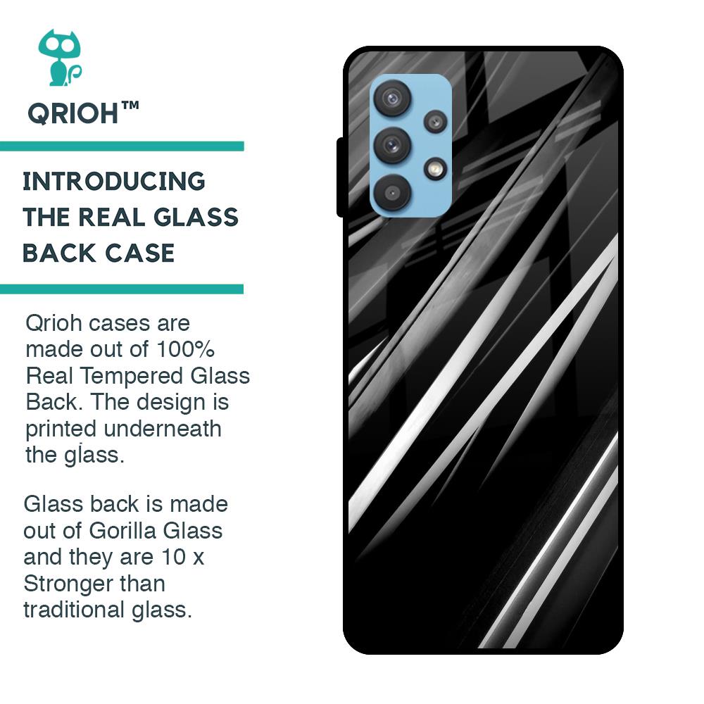 Black & Grey Gradient Glass Case For Samsung Galaxy A72