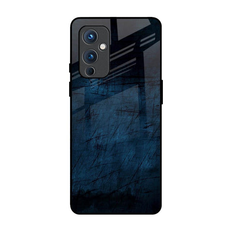 Dark Blue Grunge OnePlus 9 Glass Back Cover Online