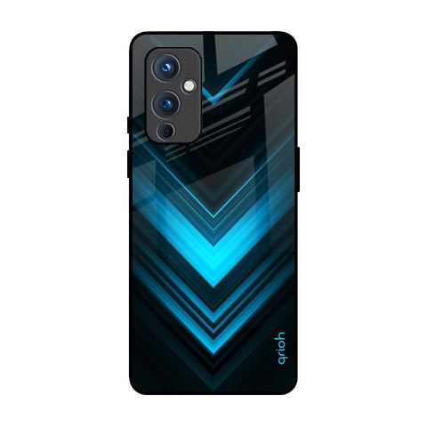 Vertical Blue Arrow OnePlus 9 Glass Back Cover Online