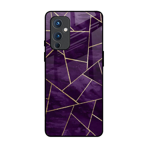 Geometric Purple OnePlus 9 Glass Back Cover Online
