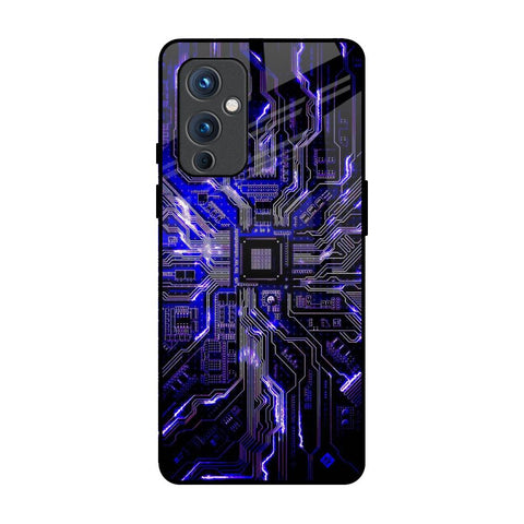 Techno Color Pattern OnePlus 9 Glass Back Cover Online