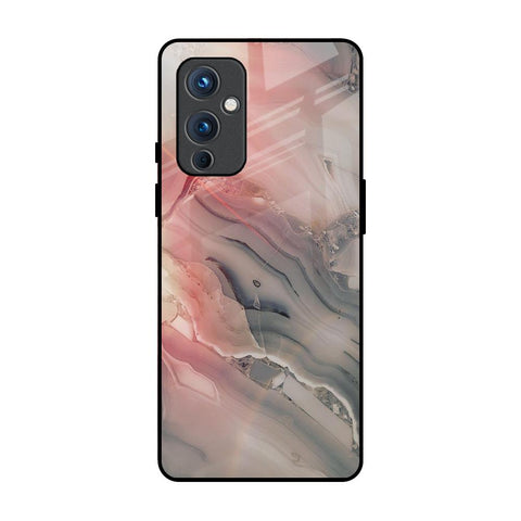 Pink And Grey Marble OnePlus 9 Glass Back Cover Online