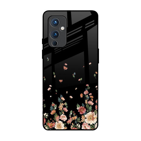 Floating Floral Print OnePlus 9 Glass Back Cover Online