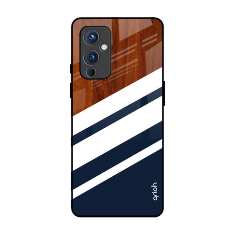 Bold Stripes OnePlus 9 Glass Back Cover Online