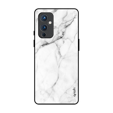 Modern White Marble OnePlus 9 Glass Back Cover Online