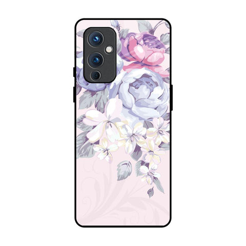 Elegant Floral OnePlus 9 Glass Back Cover Online