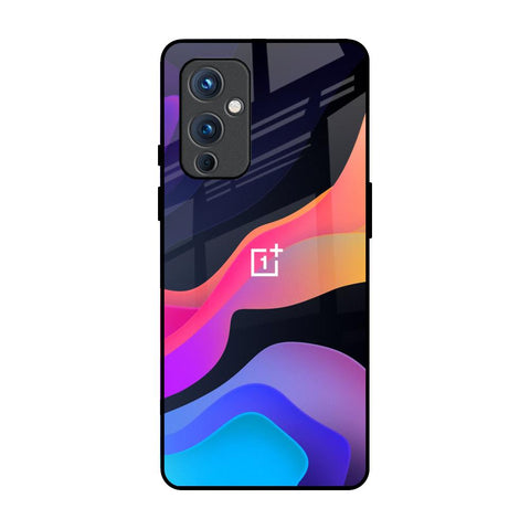 Colorful Fluid OnePlus 9 Glass Back Cover Online