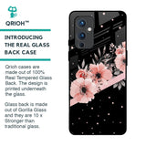 Floral Black Band Glass Case For OnePlus 9