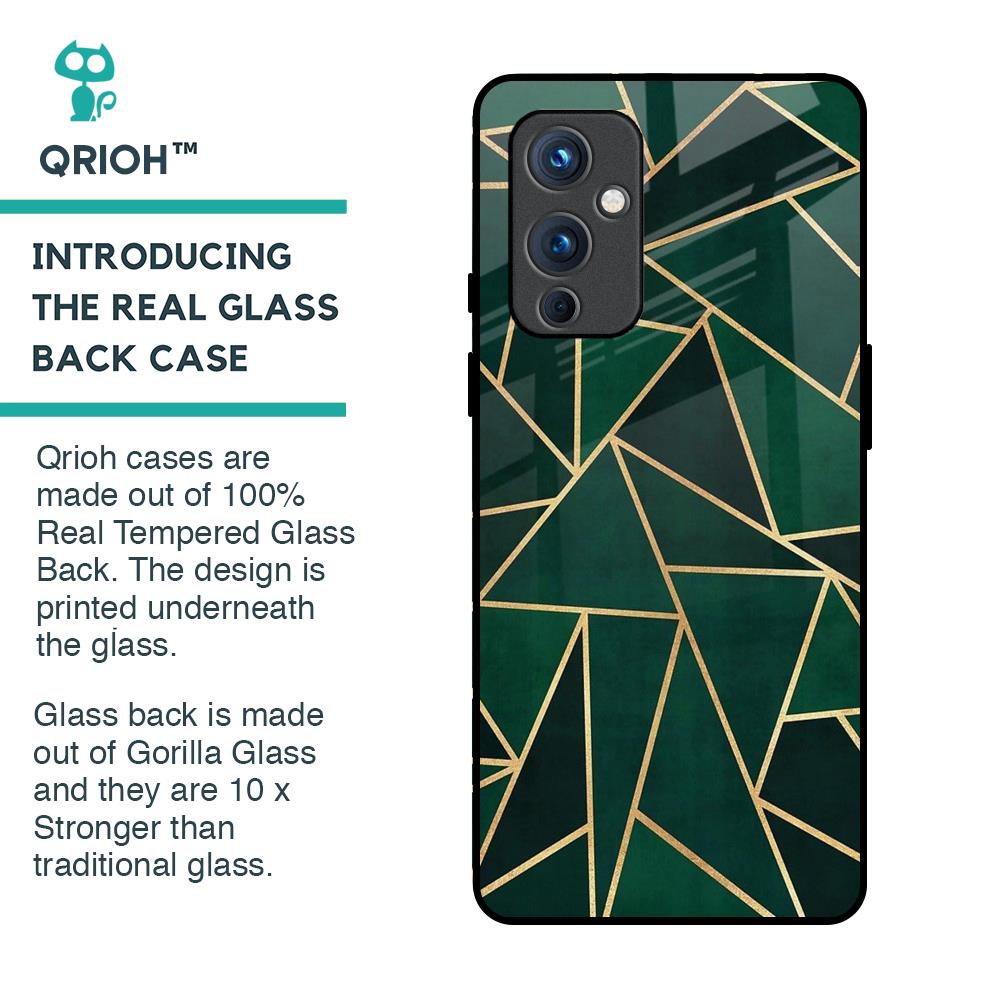 Abstract Green Glass Case For OnePlus 9