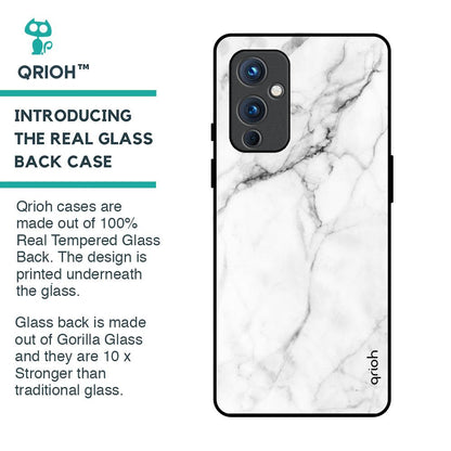 Modern White Marble Glass Case for OnePlus 9