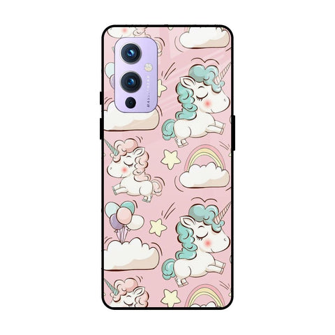 Balloon Unicorn OnePlus 9 Glass Cases & Covers Online