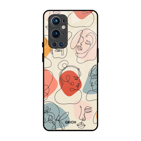 Abstract Faces OnePlus 9 Pro Glass Back Cover Online