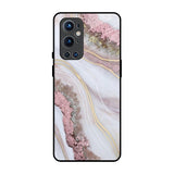 Pink & Gold Gllitter Marble OnePlus 9 Pro Glass Back Cover Online