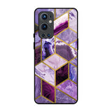 Purple Rhombus Marble OnePlus 9 Pro Glass Back Cover Online