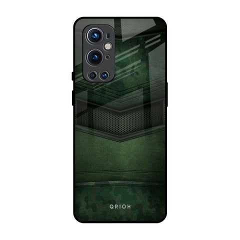 Green Leather OnePlus 9 Pro Glass Back Cover Online
