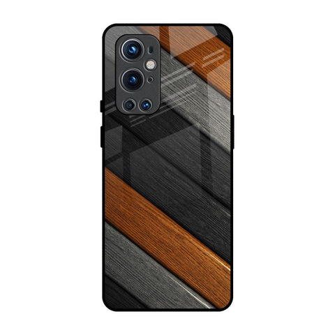 Tri Color Wood OnePlus 9 Pro Glass Back Cover Online