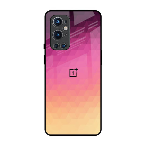 Geometric Pink Diamond OnePlus 9 Pro Glass Back Cover Online