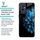 Half Blue Flower Glass Case for OnePlus 9 Pro