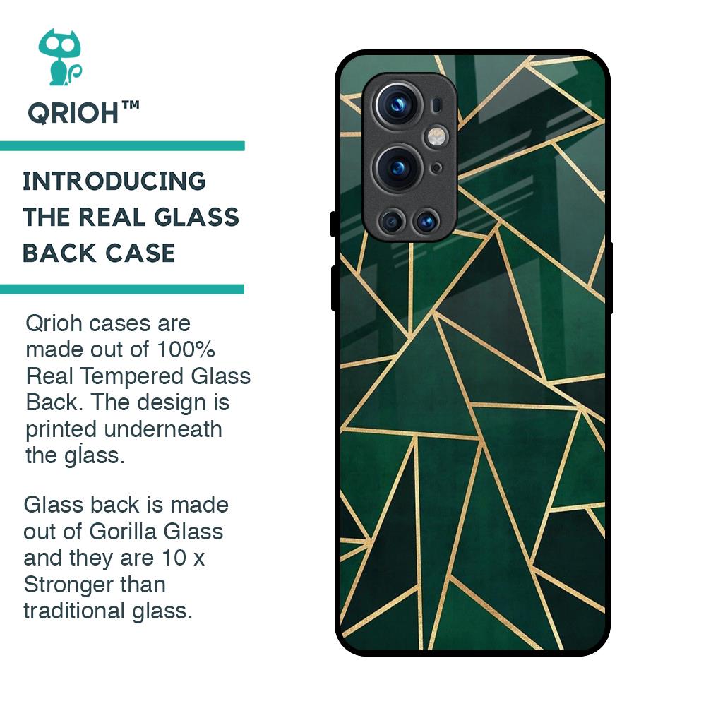 Abstract Green Glass Case For OnePlus 9 Pro