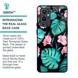 Tropical Leaves & Pink Flowers Glass Case for OnePlus 9 Pro
