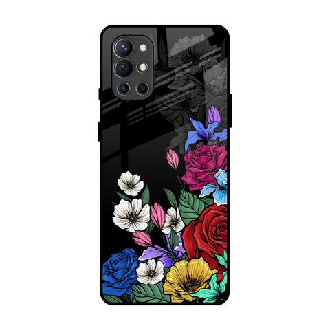 Rose Flower Bunch Art OnePlus 9R Glass Back Cover Online