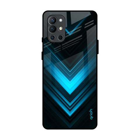 Vertical Blue Arrow OnePlus 9R Glass Back Cover Online
