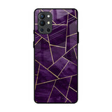 Geometric Purple OnePlus 9R Glass Back Cover Online