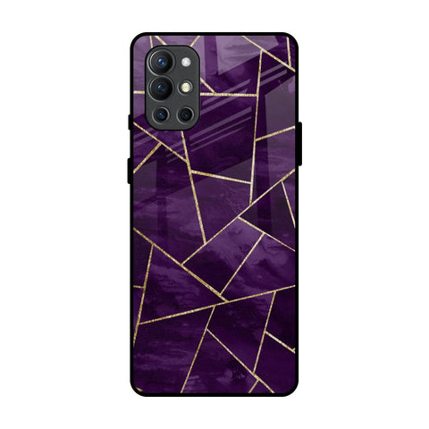 Geometric Purple OnePlus 9R Glass Back Cover Online