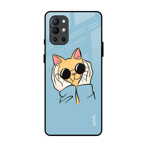 Adorable Cute Kitty OnePlus 9R Glass Back Cover Online
