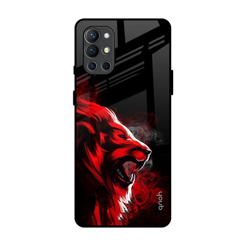 Red Angry Lion OnePlus 9R Glass Back Cover Online
