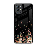 Floating Floral Print OnePlus 9R Glass Back Cover Online