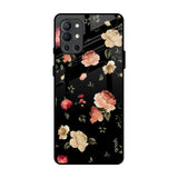Black Spring Floral OnePlus 9R Glass Back Cover Online